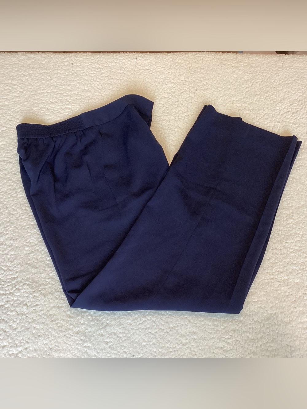 Quince Navy Dress Pants Elastic Waist Old Money Aesthetic 8 Workwear Comfy